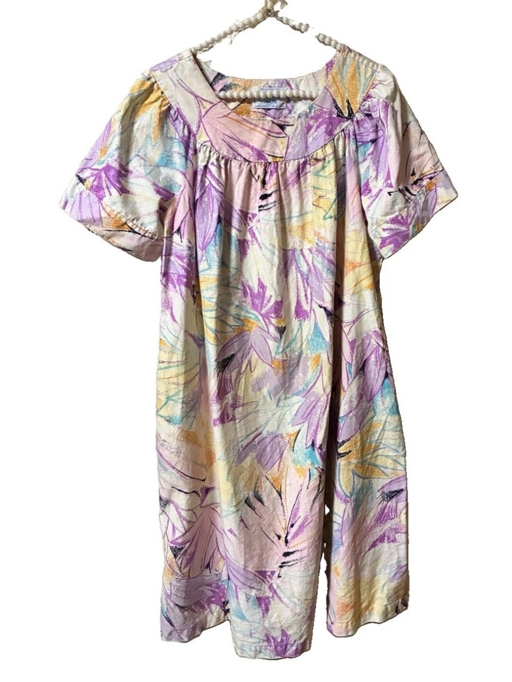 Vintage Ladies 16-18 L Sears Floral House Dress 100% Cotton W PKTS Bust 46 L 40